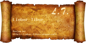 Lieber Tibor névjegykártya
